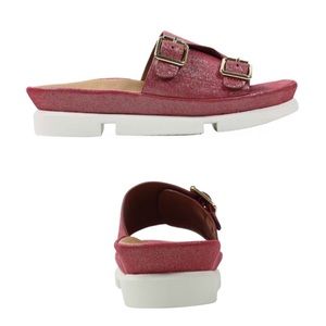 L’Amour Des Pieds Leather Open Toe Slide Sandal